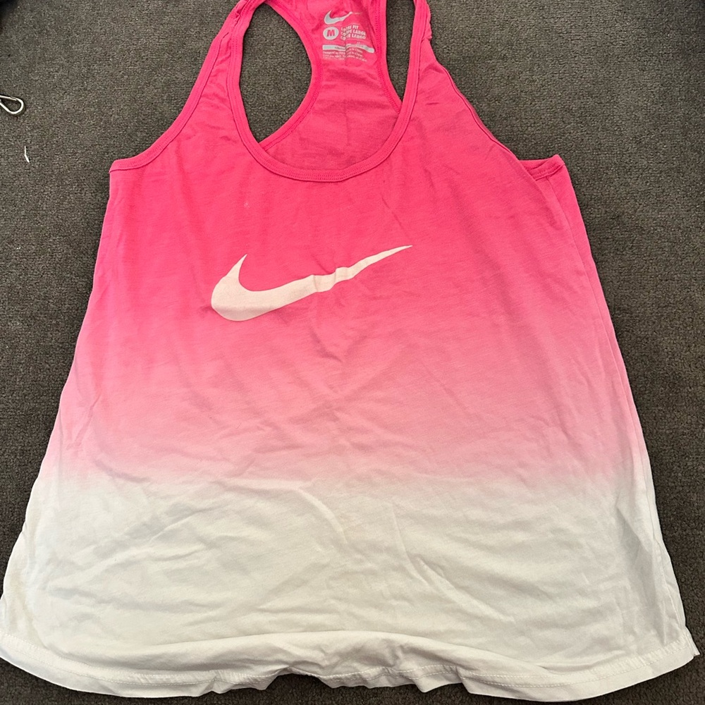 Nike Gradient Pink and White Racerback Tank Top